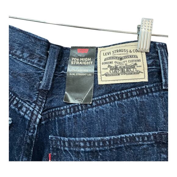 Levi’s Jeans Women 25 Blue 70s High Slim Straight NWT - Picture 5 of 5